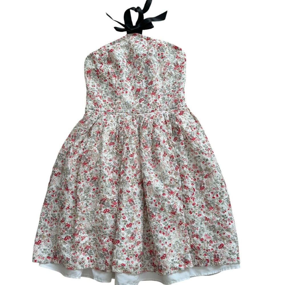 Rodarte for Target Floral Dress With Neckline Bow & Ribbon Chocker
